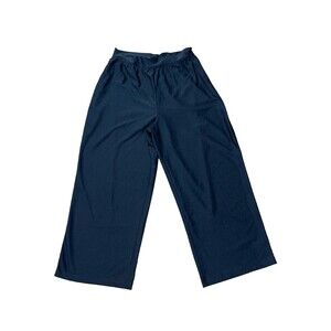 Spanx Womens Pants Black Size M Wide Leg High Rise Pull On Polyester Blend